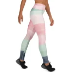 ViaFashion SerenityFlex High-Waist Yoga Leggings – Soft Pastel Ombre Stripes, Ultra-Stretch & Breathable - Image 3