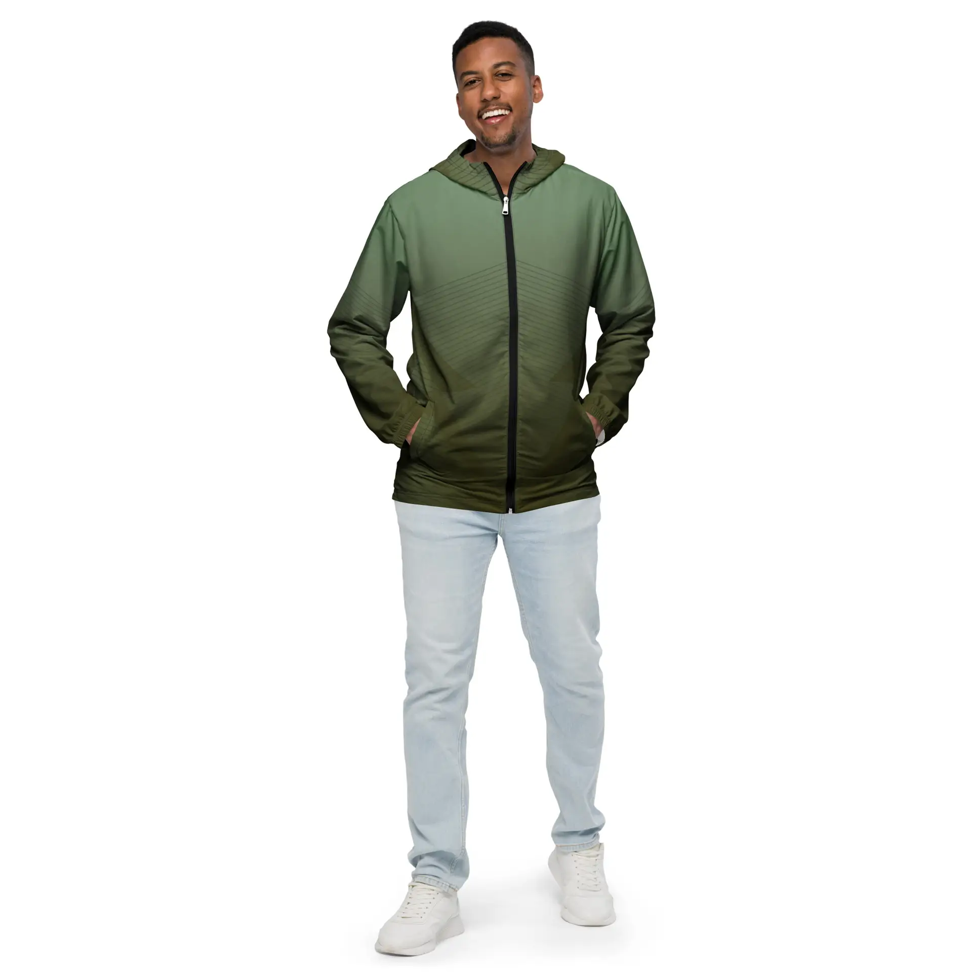 all-over-print-mens-windbreaker-black-front-67cf4489432a0.jpg ViaFashion Forest Fade Men’s Windbreaker - Image 1