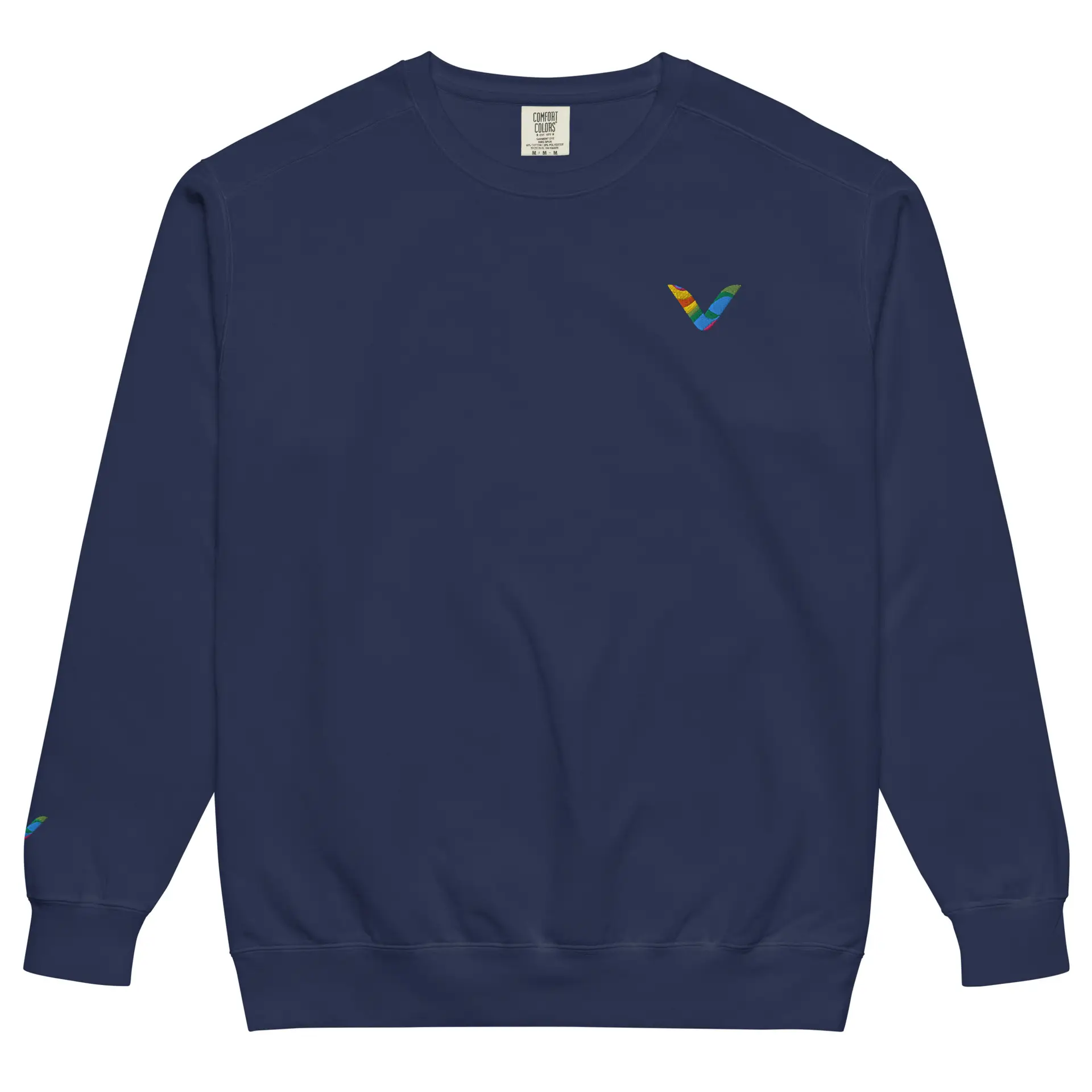 unisex-garment-dyed-sweatshirt-true-navy-front-67cb72a1d8f50.jpg ViaFashion Classic Comfort Unisex Garment-Dyed Sweatshirt - Image 1