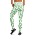 ViaFashion LeafFlex High-Waist Yoga Leggings – Soft Sage Green Botanical Print, Ultra-Stretch & Breathable - Image 12