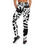 ViaFashion InkFlex High-Waist Yoga Leggings – Bold Black & White Abstract Print, Soft & Ultra-Stretch - Image 6