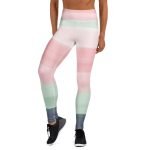 ViaFashion SerenityFlex High-Waist Yoga Leggings – Soft Pastel Ombre Stripes, Ultra-Stretch & Breathable - Image 4