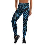 ViaFashion MidnightFlex High-Waist Yoga Leggings – Electric Blue Zebra Print, Ultra-Stretch & Breathable - Image 4
