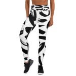 ViaFashion InkFlow High-Waist Yoga Leggings – Bold Black Brushstroke Design, Ultra-Stretch & Breathable - Image 4