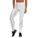 ViaFashion FlowFlex High-Waist Yoga Leggings – Sleek Monochrome Wave Design, Soft & Ultra-Stretch - Image 4