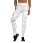 ViaFashion ZenFlex High-Waist Yoga Leggings – Silver Wave Pattern, Soft & Ultra-Stretch - Image 4