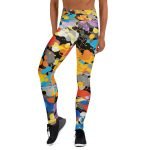 ViaFashion SplashFlex High-Waist Yoga Leggings – Vibrant Paint Splatter, Soft & Ultra-Stretch - Image 4
