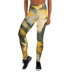 ViaFashion MarbleFlex High-Waist Yoga Leggings – Golden Marble Print, Soft & Ultra-Stretch - Image 4