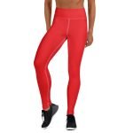 ViaFashion IgniteFlex High-Waist Yoga Leggings – Fiery Red, Sculpting & Ultra-Stretch - Image 4