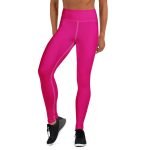 ViaFashion BloomFlex High-Waist Yoga Leggings – Vibrant Pink, Sculpting & Ultra-Stretch - Image 7