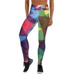 ViaFashion ColorFusion High-Waist Yoga Leggings – Vibrant Abstract Art, Stretch & Breathable - Image 4
