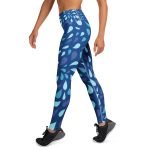 ViaFashion AquaFlow High-Waist Yoga Leggings – Deep Blue Water Droplet Design, Ultra-Stretch & Breathable - Image 5