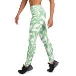 ViaFashion LeafFlex High-Waist Yoga Leggings – Soft Sage Green Botanical Print, Ultra-Stretch & Breathable - Image 7