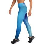 ViaFashion OceanFlow High-Waist Yoga Leggings – Cool Blue Geometric Design, Stretch & Breathable - Image 5