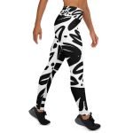 ViaFashion InkFlex High-Waist Yoga Leggings – Bold Black & White Abstract Print, Soft & Ultra-Stretch - Image 7