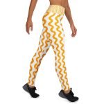 ViaFashion WaveFlex High-Waist Yoga Leggings – Gold & White Wave Pattern, Soft & Ultra-Stretch - Image 7