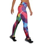 ViaFashion ColorFusion High-Waist Yoga Leggings – Vibrant Abstract Art, Stretch & Breathable - Image 7