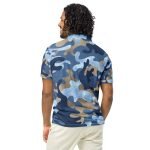 Men’s slim fit polo Blue Army - Image 3