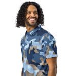 Men’s slim fit polo Blue Army - Image 2