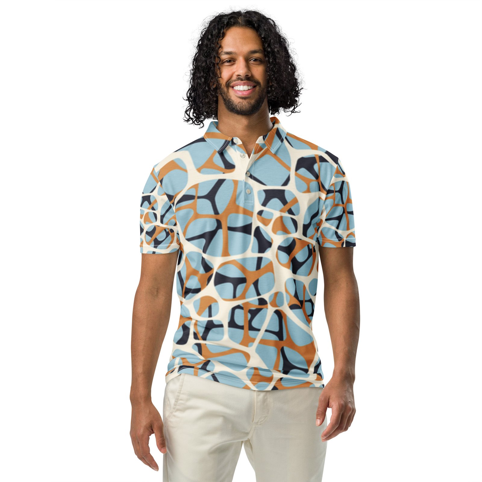 mens-all-over-print-slim-fit-polo-shirt-white-front-686c252f47e85.jpg Men’s slim fit polo Design 19 - Image 1