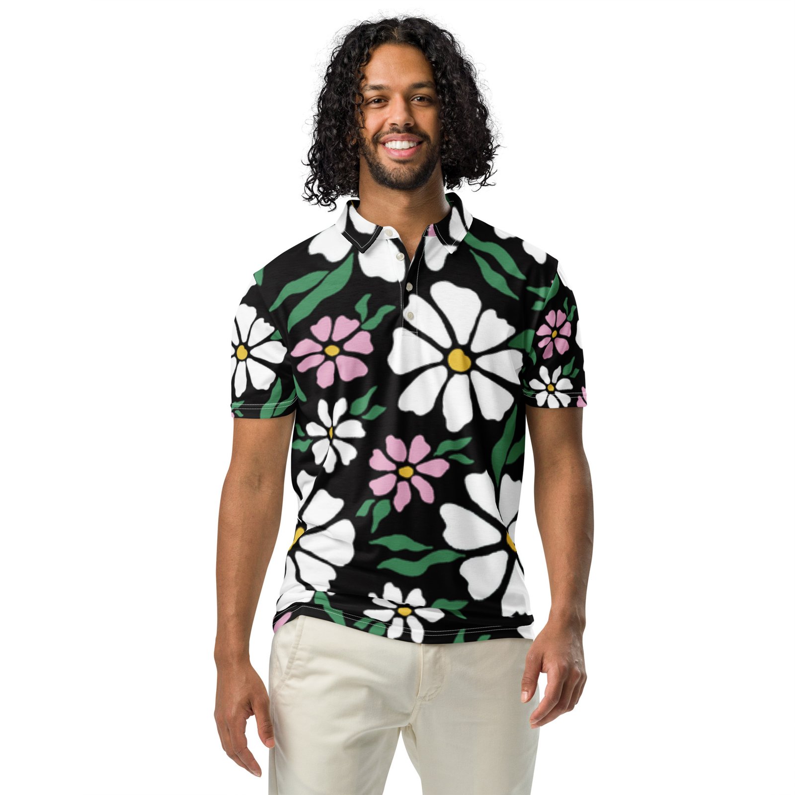 mens-all-over-print-slim-fit-polo-shirt-white-front-686c2790b78db.jpg Men’s slim fit polo Design 23 - Image 1